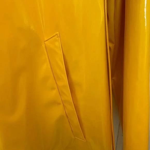 FUNG LAN & CO Bright Yellow rain coat. Bright lemon luxury rain jacket. - Picture 7 of 7